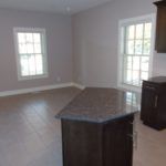 Kitchen island and dining area