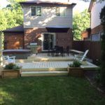 Back deck with hot tub